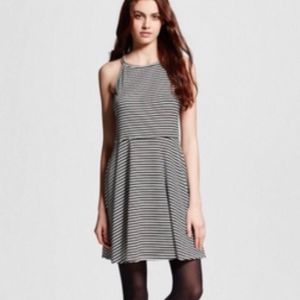 stripped fit and flare tank dress